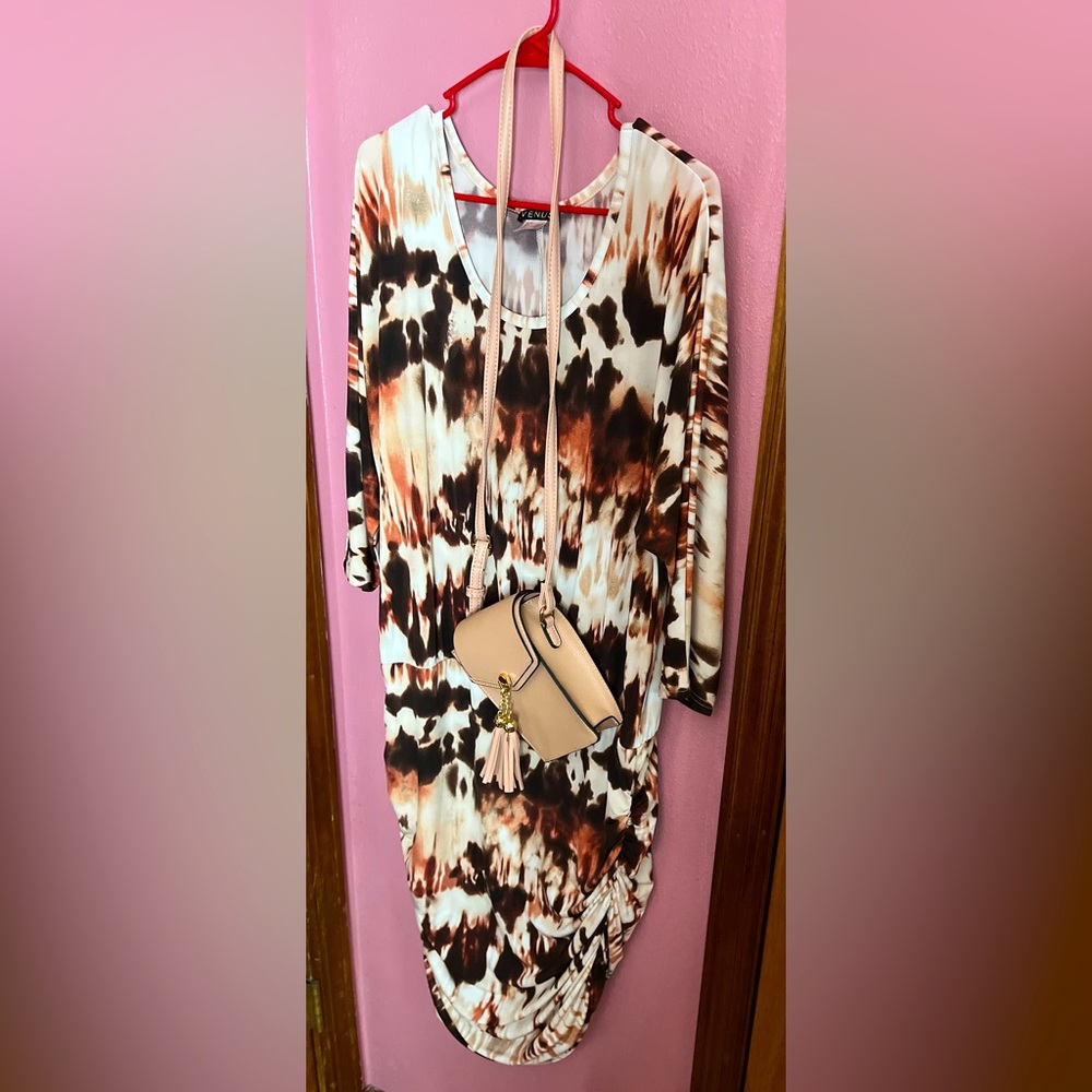 Dress and crossbody purse